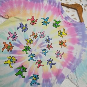 Grateful Dead Dancing‎ Bears Tie Dye T-Shirt 2020 Adult L Large Colorful
